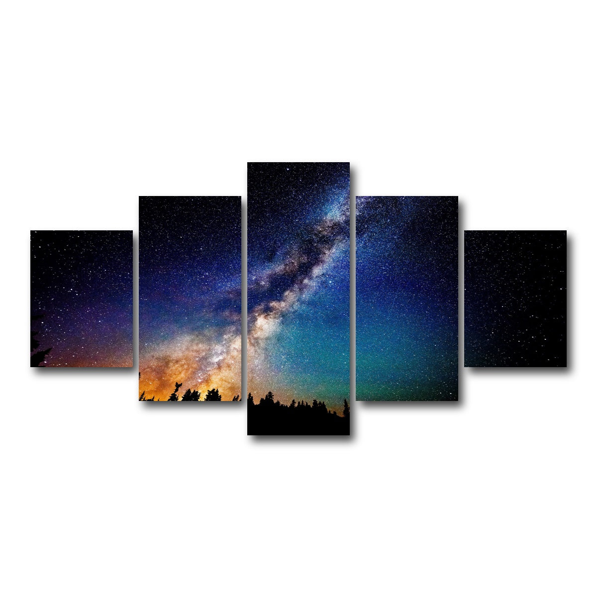 AUTO-MOCKUP WHITE | The Milky Way | 5 Piece | Gallery Wrap Canvas | group=5_short