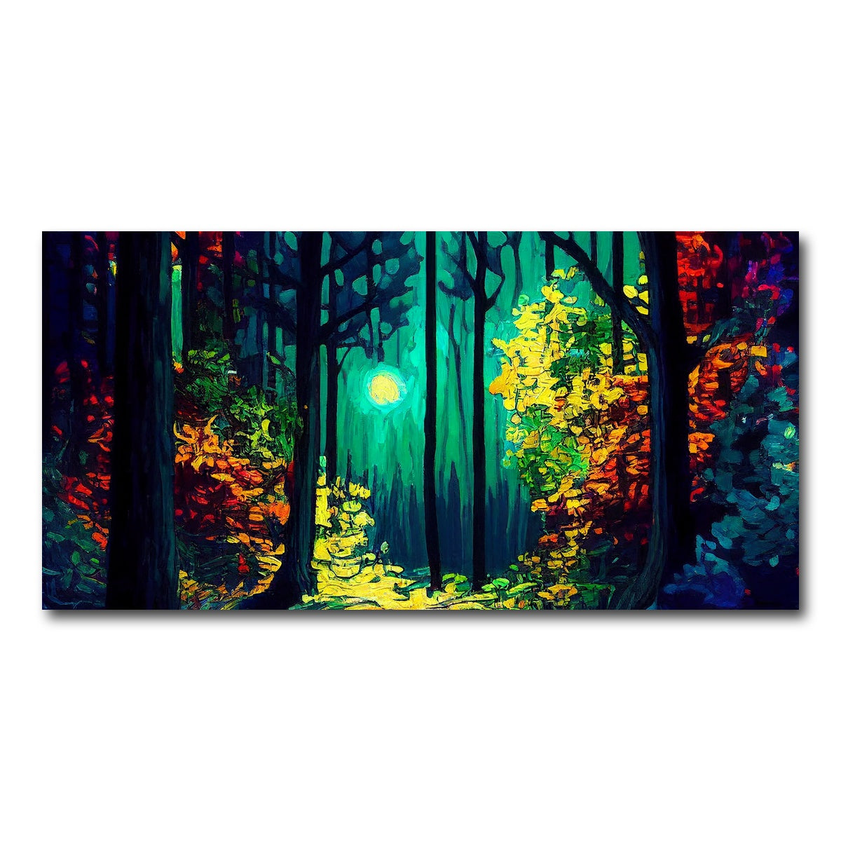 AUTO-MOCKUP WHITE | The Moon Through The Forest | 1 Piece | Gallery Wrap Canvas | group=2x1