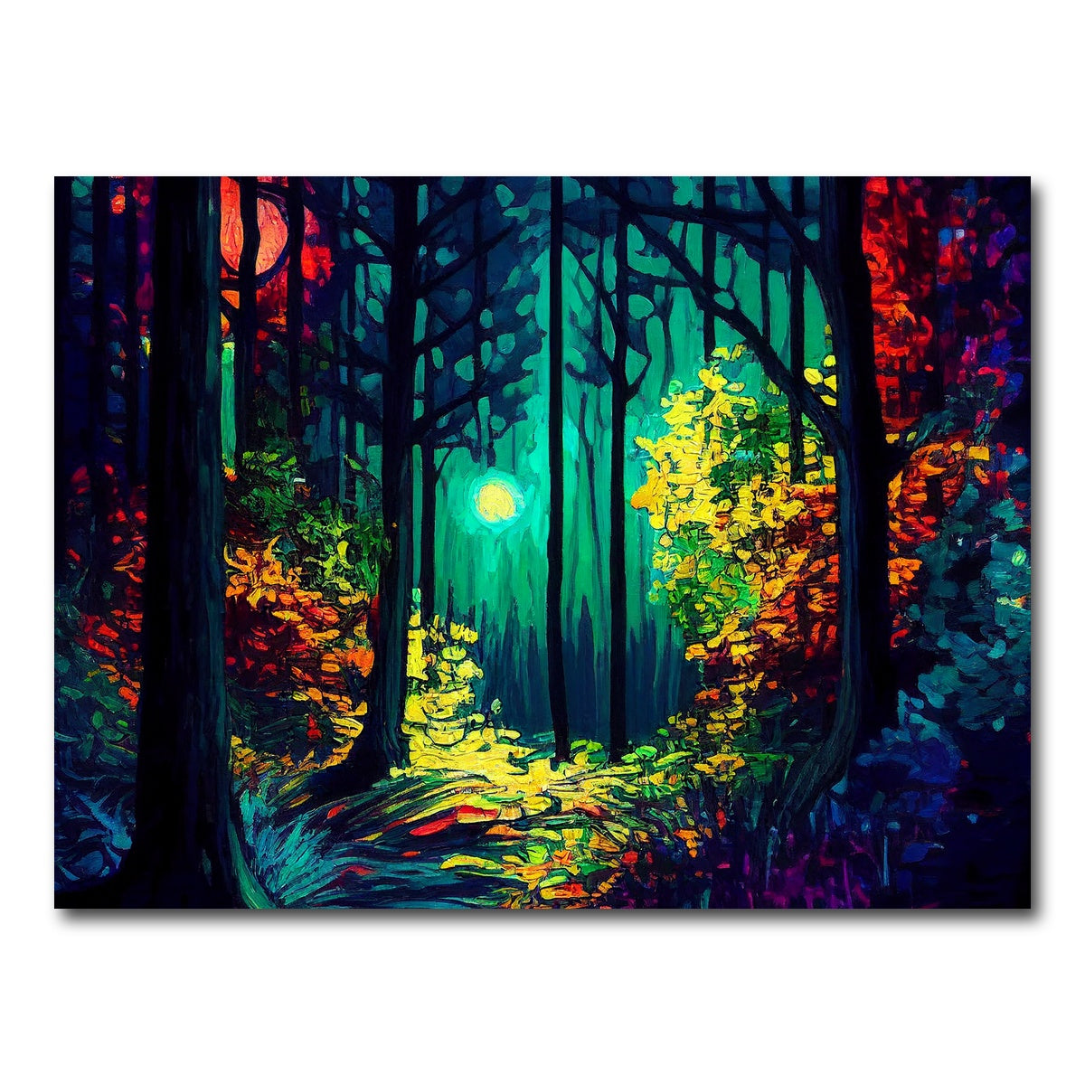 AUTO-MOCKUP WHITE | The Moon Through The Forest | 1 Piece | Gallery Wrap Canvas | group=4x3