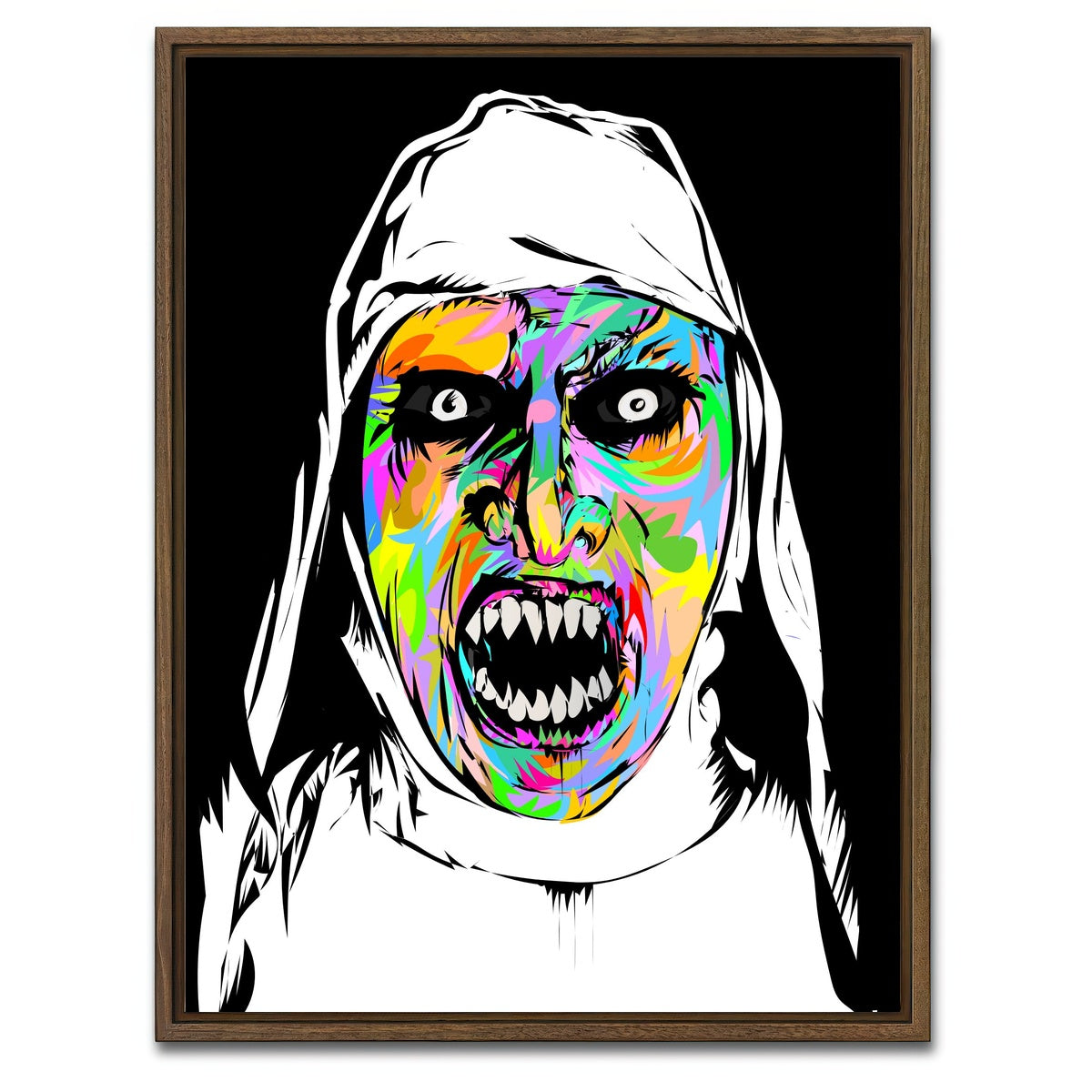 AUTO-MOCKUP WHITE | The Nun Color | 1 Piece | Walnut Framed Canvas | group=3x4