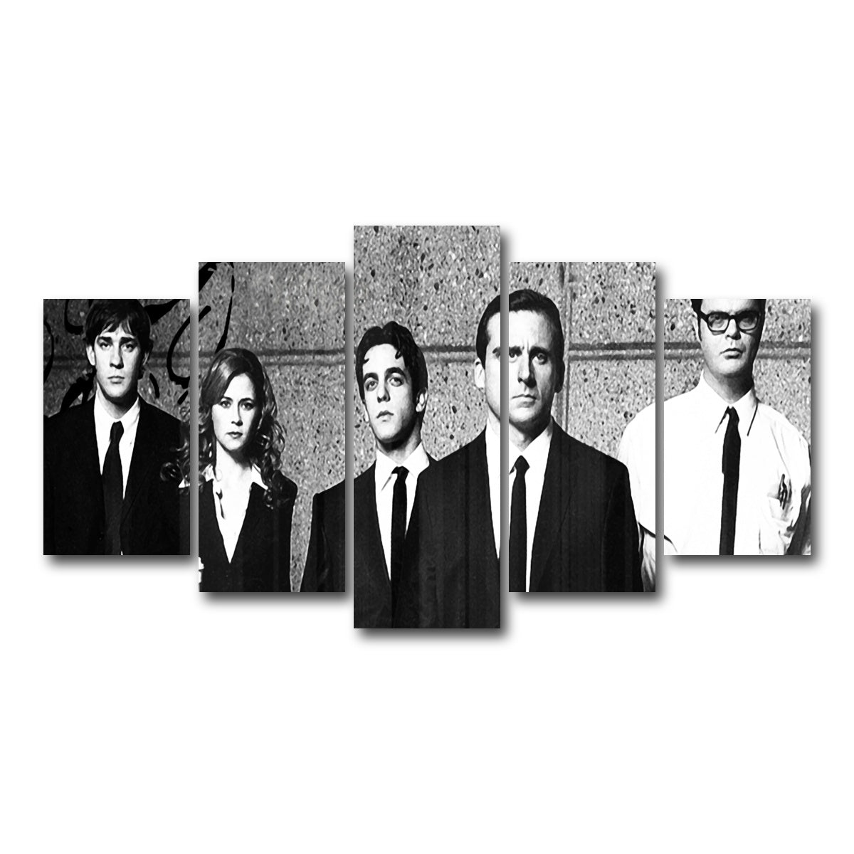 AUTO-MOCKUP WHITE | The Office Grayscale | 5 Piece | Gallery Wrap Canvas | group=5_normal