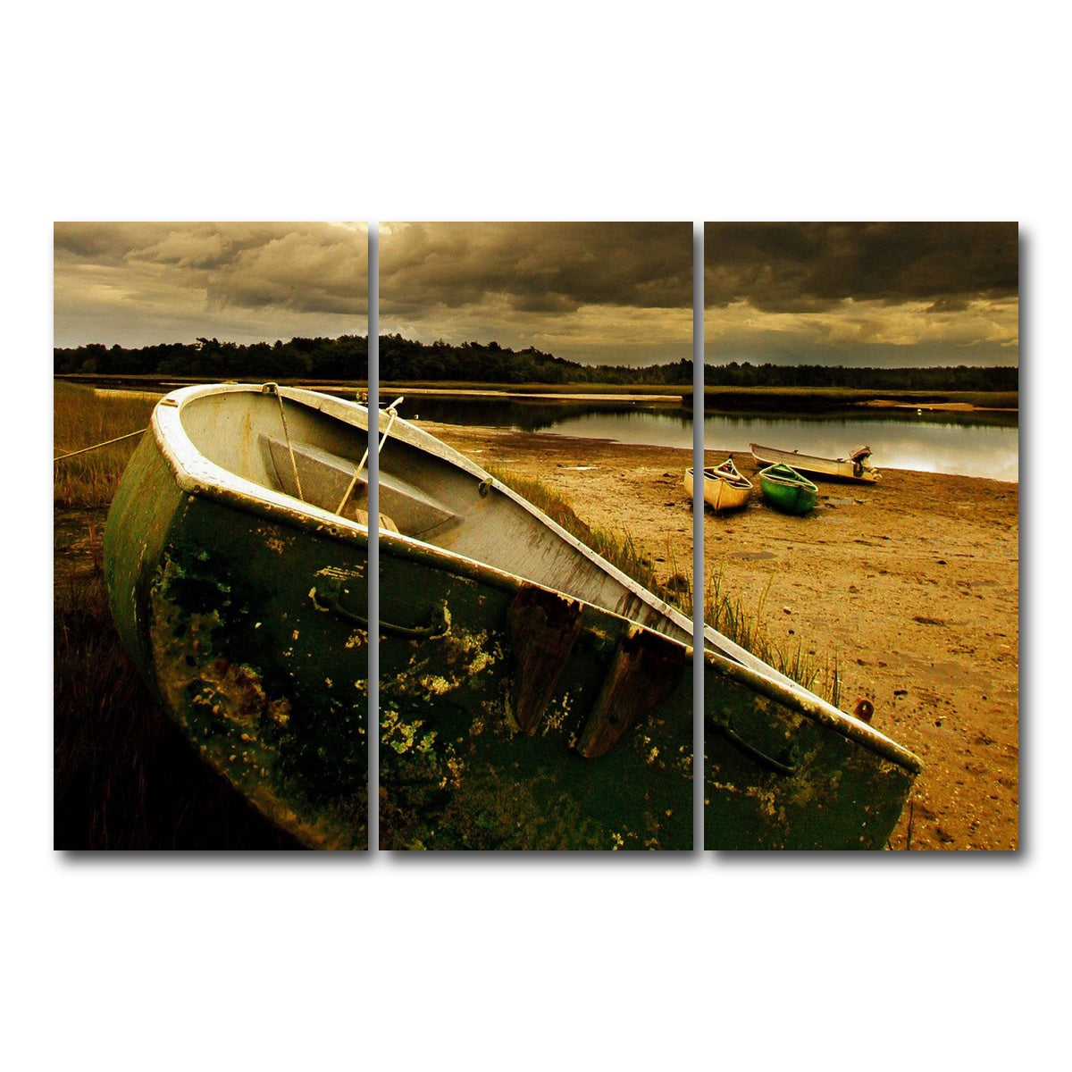 AUTO-MOCKUP WHITE | The Old Boat | 3 Piece | Gallery Wrap Canvas | group=12x24