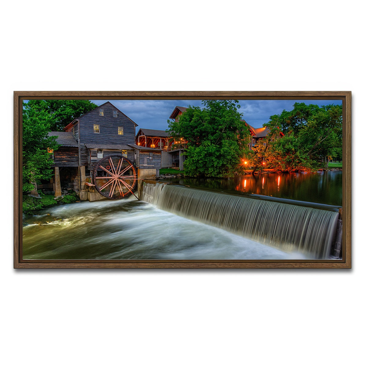 AUTO-MOCKUP WHITE | The Old Mill | 1 Piece | Walnut Framed Canvas | group=2x1