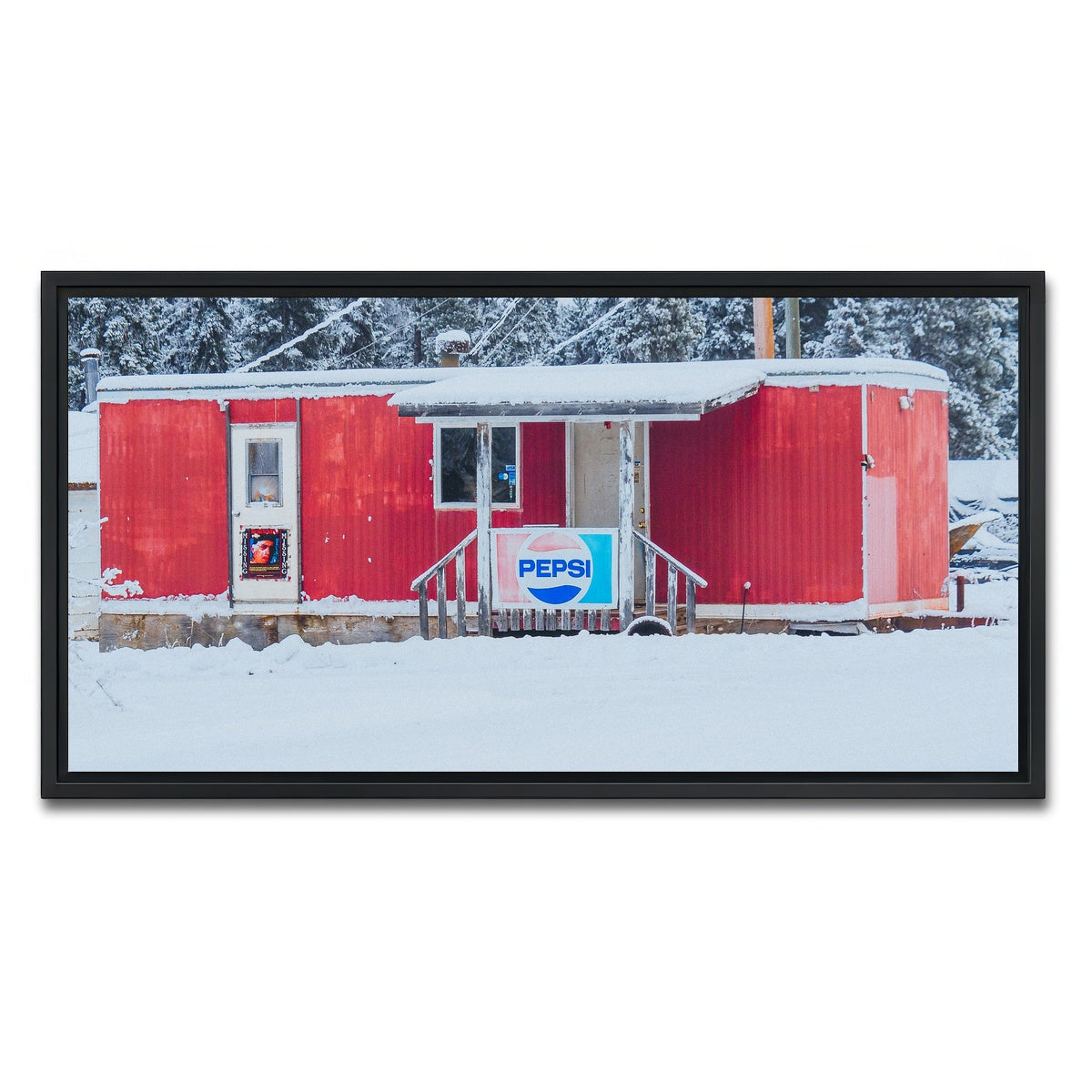 AUTO-MOCKUP WHITE | The Old Red Trailer | 1 Piece | Black Framed Canvas | group=2x1