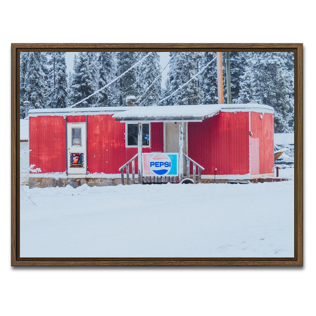 AUTO-MOCKUP WHITE | The Old Red Trailer | 1 Piece | Walnut Framed Canvas | group=4x3