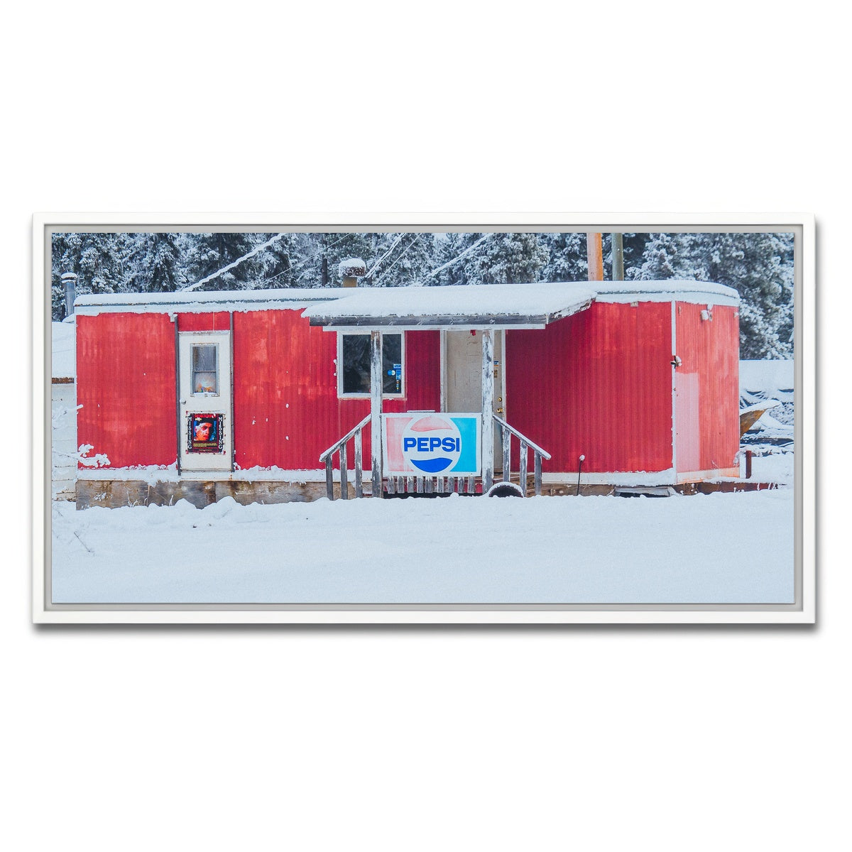 AUTO-MOCKUP WHITE | The Old Red Trailer | 1 Piece | White Framed Canvas | group=2x1