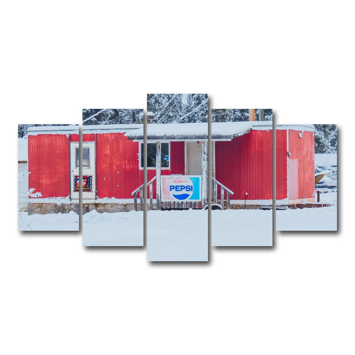 AUTO-MOCKUP WHITE | The Old Red Trailer | 5 Piece | Gallery Wrap Canvas | group=5_normal