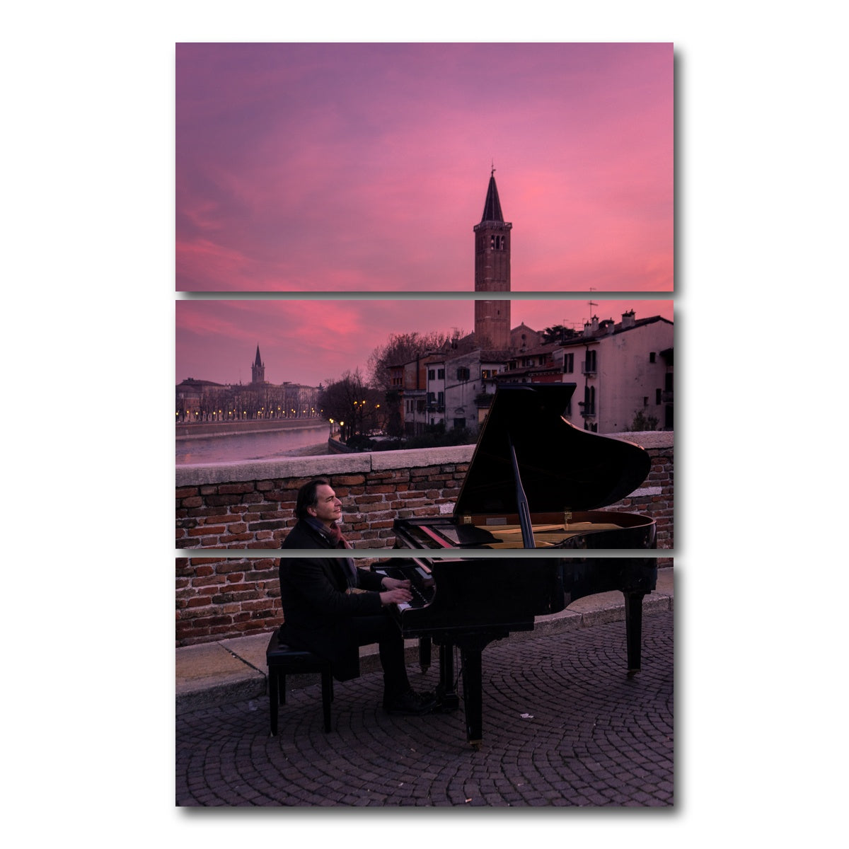AUTO-MOCKUP WHITE | The Pianist | 3 Piece | Gallery Wrap Canvas | group=12x24_stacked