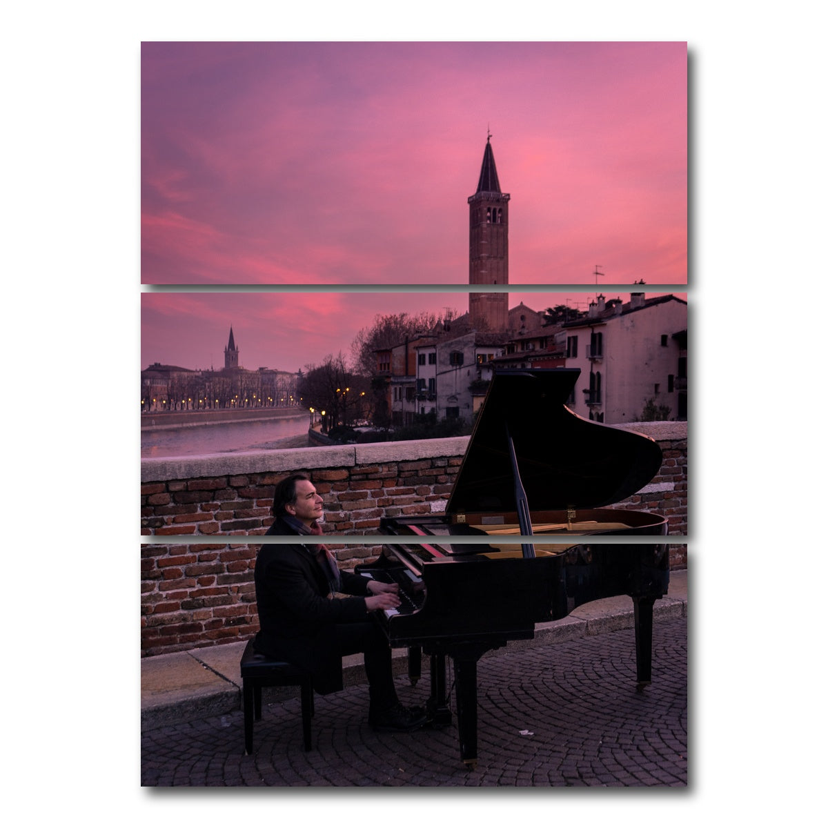 AUTO-MOCKUP WHITE | The Pianist | 3 Piece | Gallery Wrap Canvas | group=8x18_stacked