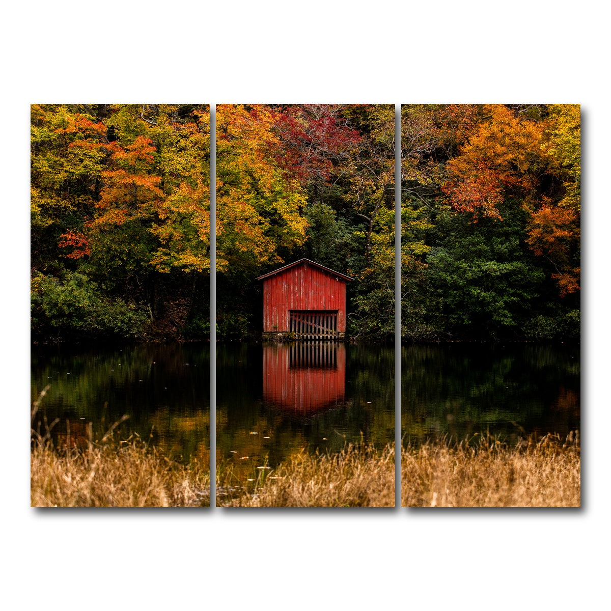 AUTO-MOCKUP WHITE | The Red Boat House | 3 Piece | Gallery Wrap Canvas | group=8x18