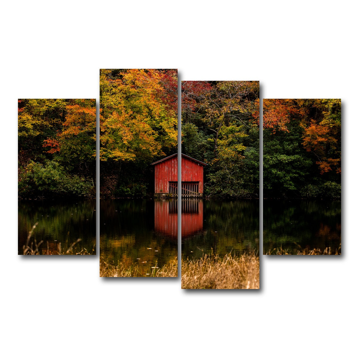 AUTO-MOCKUP WHITE | The Red Boat House | 4 Piece | Gallery Wrap Canvas | group=4_short