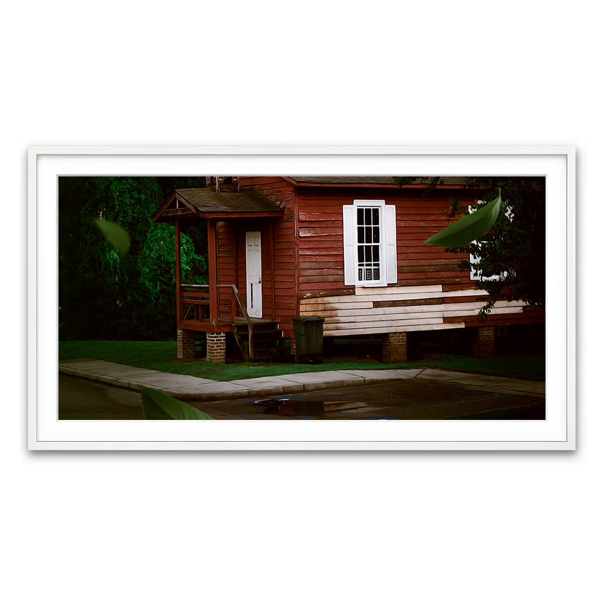 Framed Print 2x1 White