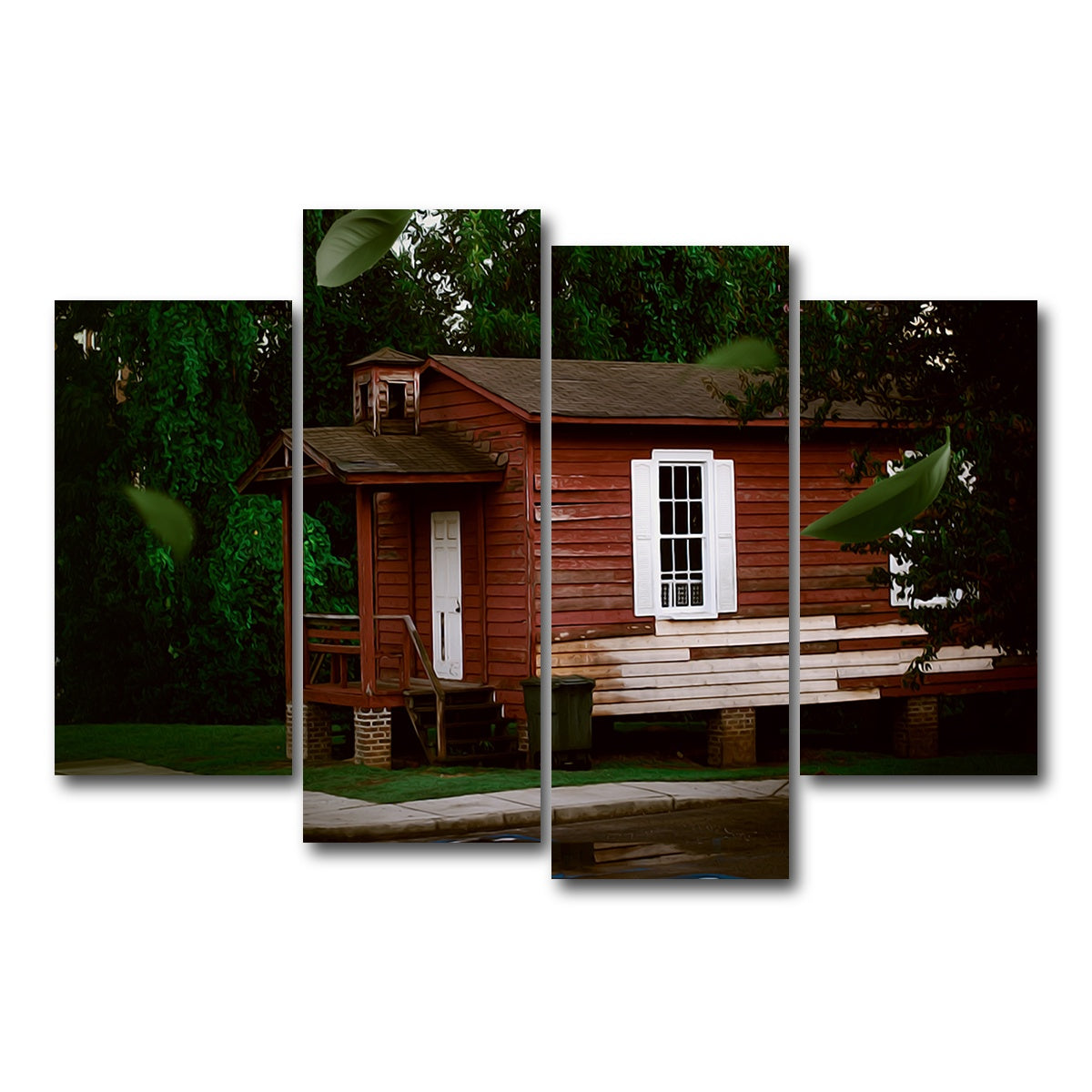 AUTO-MOCKUP WHITE | The Red House | 4 Piece | Gallery Wrap Canvas | group=4_short