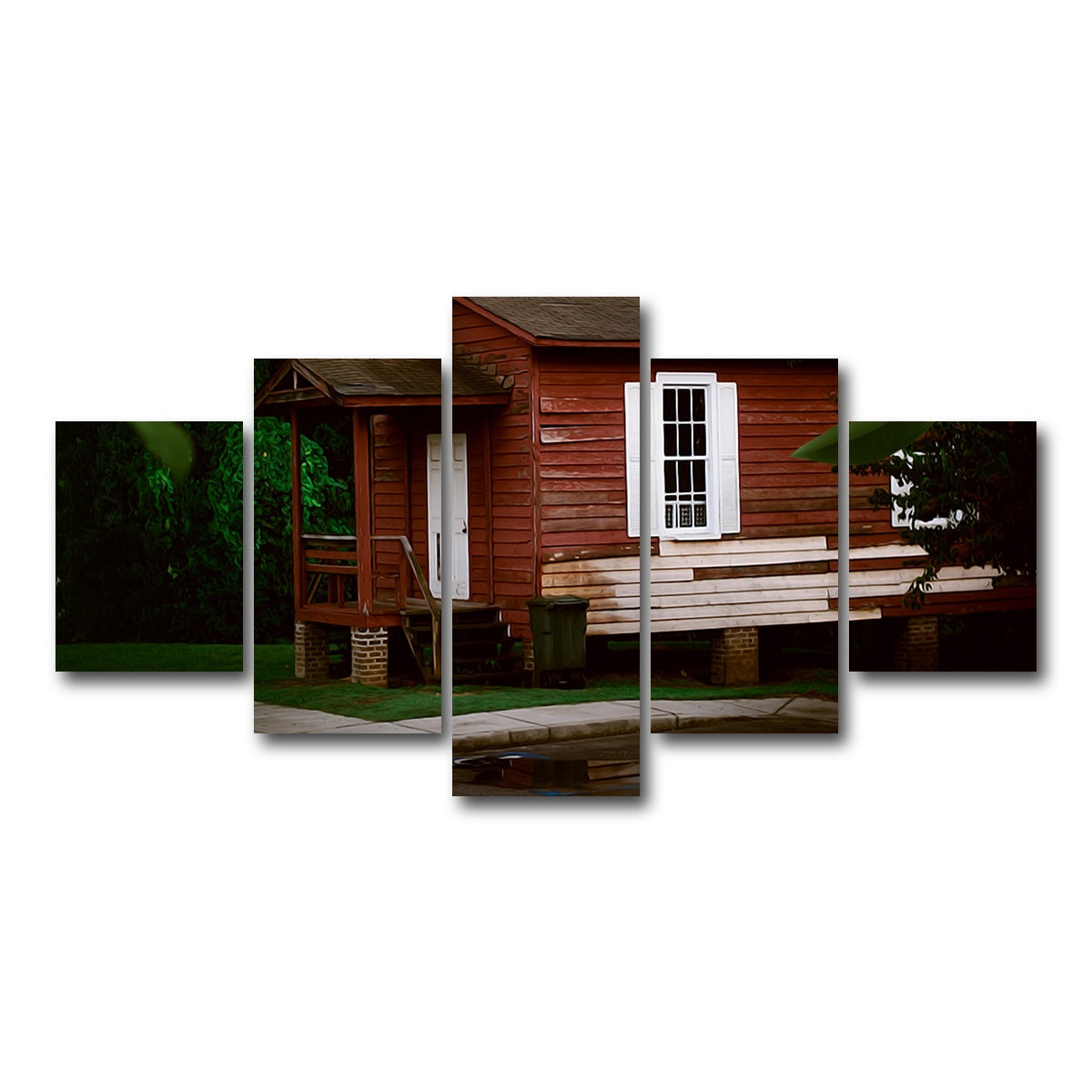 AUTO-MOCKUP WHITE | The Red House | 5 Piece | Gallery Wrap Canvas | group=5_short