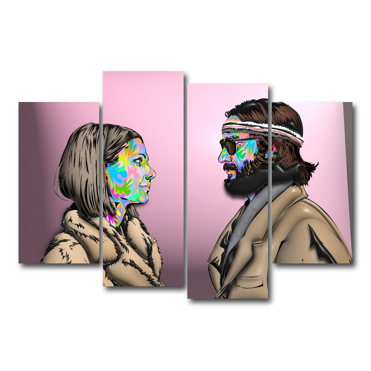 AUTO-MOCKUP WHITE | The Royal Tenenbaums | 4 Piece | Gallery Wrap Canvas | group=4_short