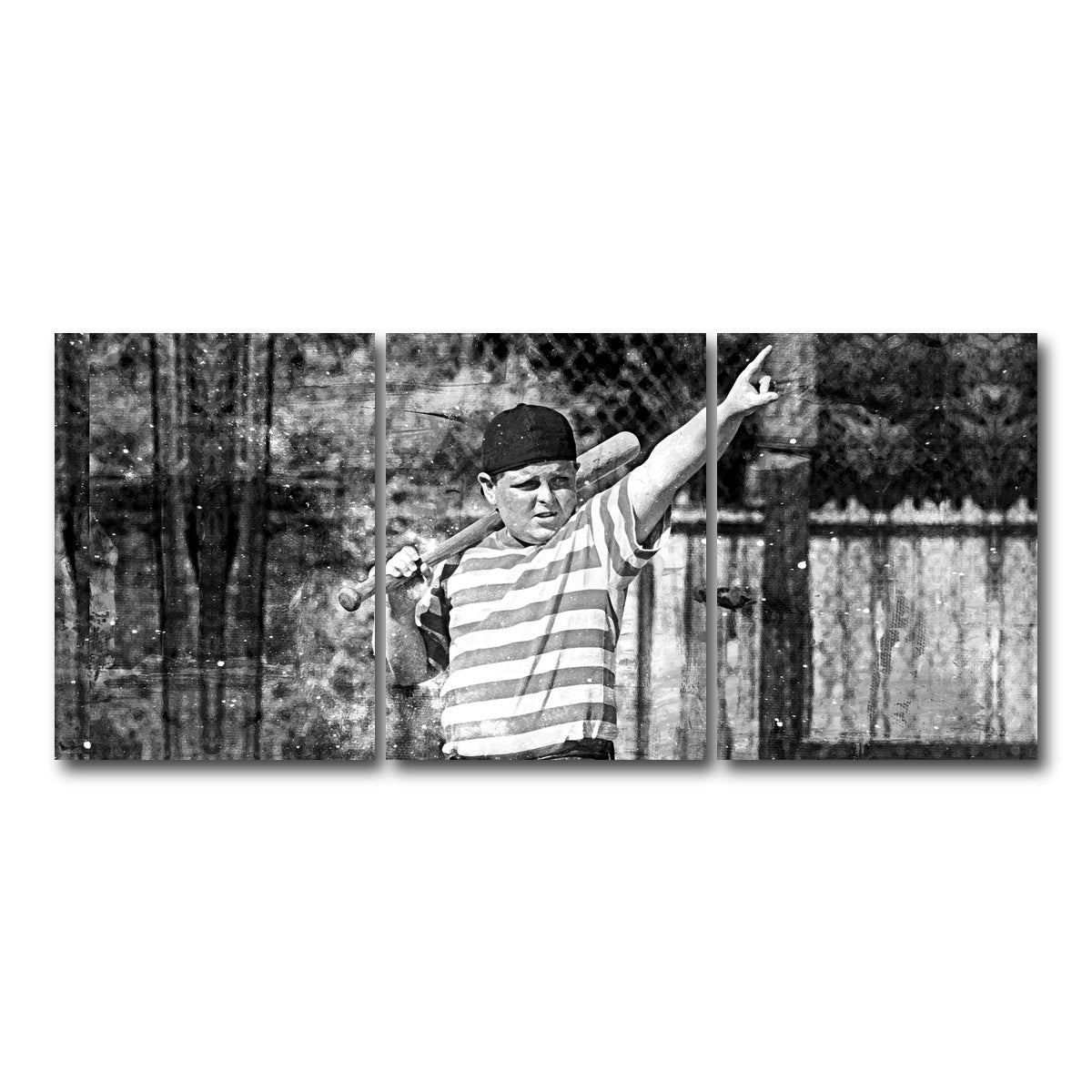 AUTO-MOCKUP WHITE | The Sandlot Grayscale | 3 Piece | Gallery Wrap Canvas | group=18x24