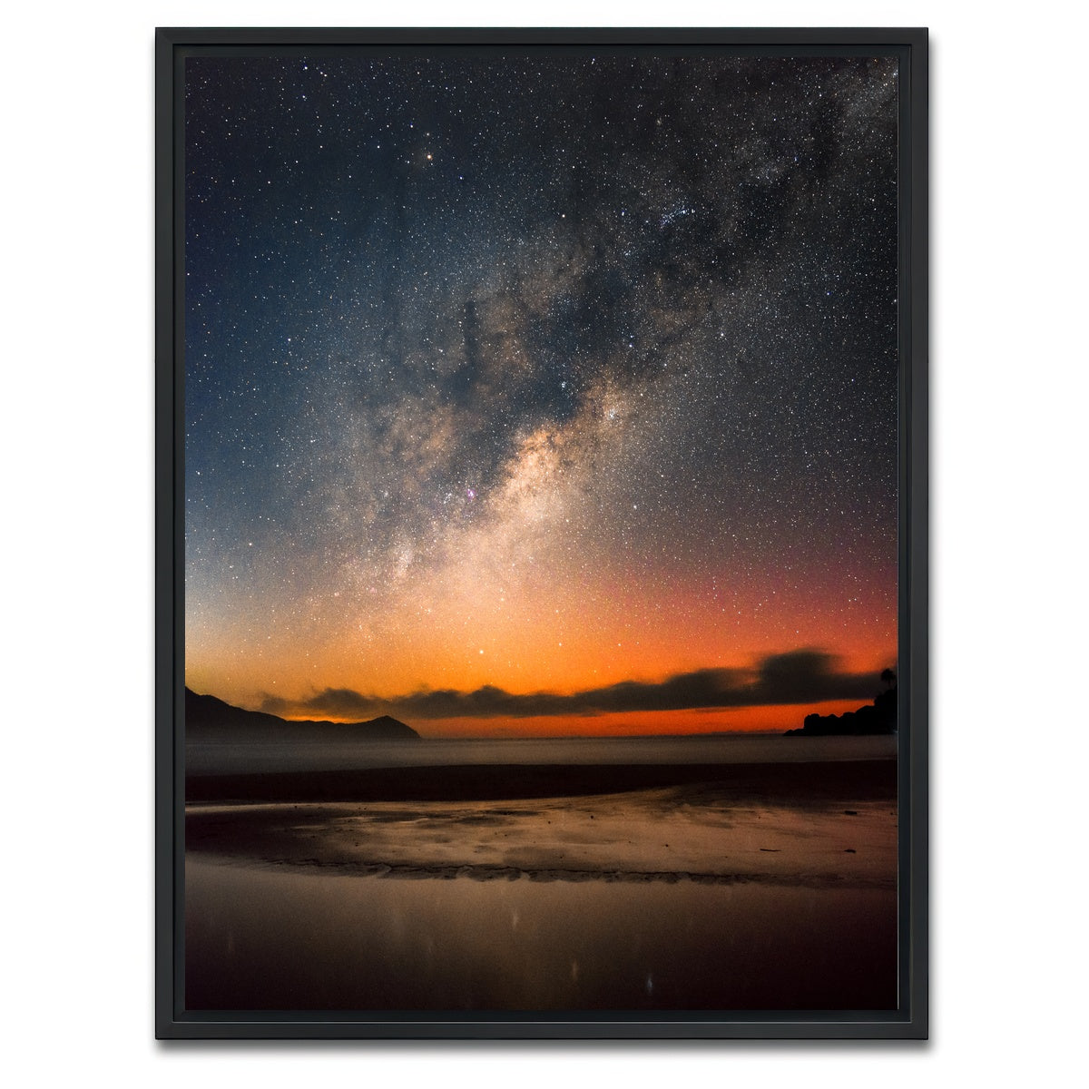 AUTO-MOCKUP WHITE | The Sea & Milky Way | 1 Piece | Black Framed Canvas | group=3x4