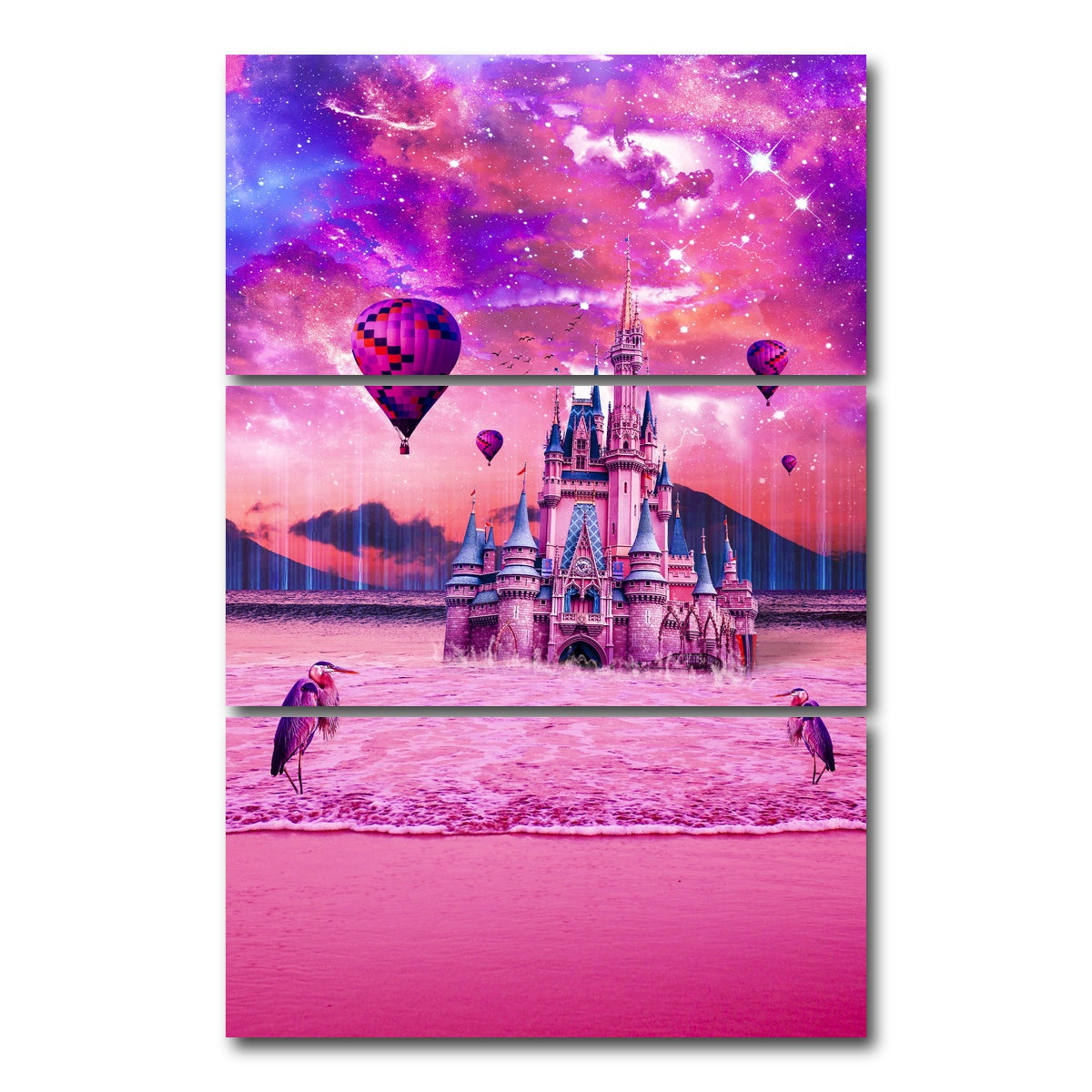 AUTO-MOCKUP WHITE | The Sunken Castle | 3 Piece | Gallery Wrap Canvas | group=12x24_stacked