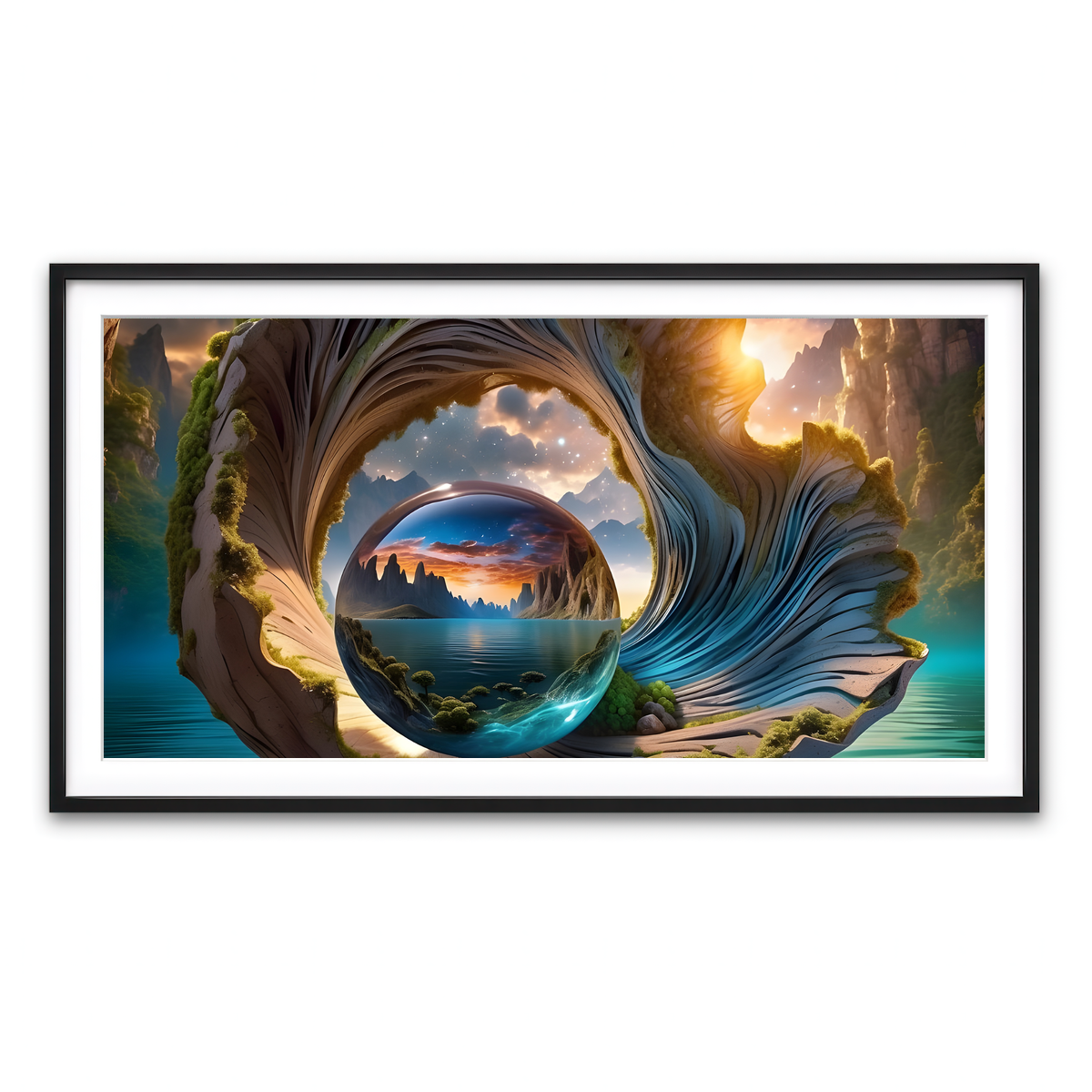 Framed Print 2x1 Black