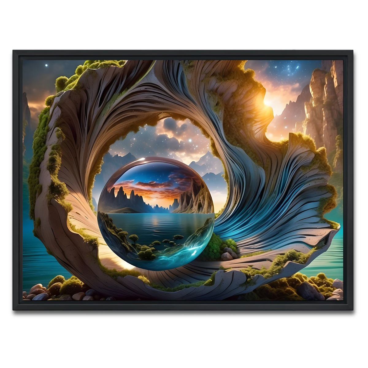 AUTO-MOCKUP WHITE | The Timeless Beauty of Nature's Seashells | 1 Piece | Black Framed Canvas | group=4x3