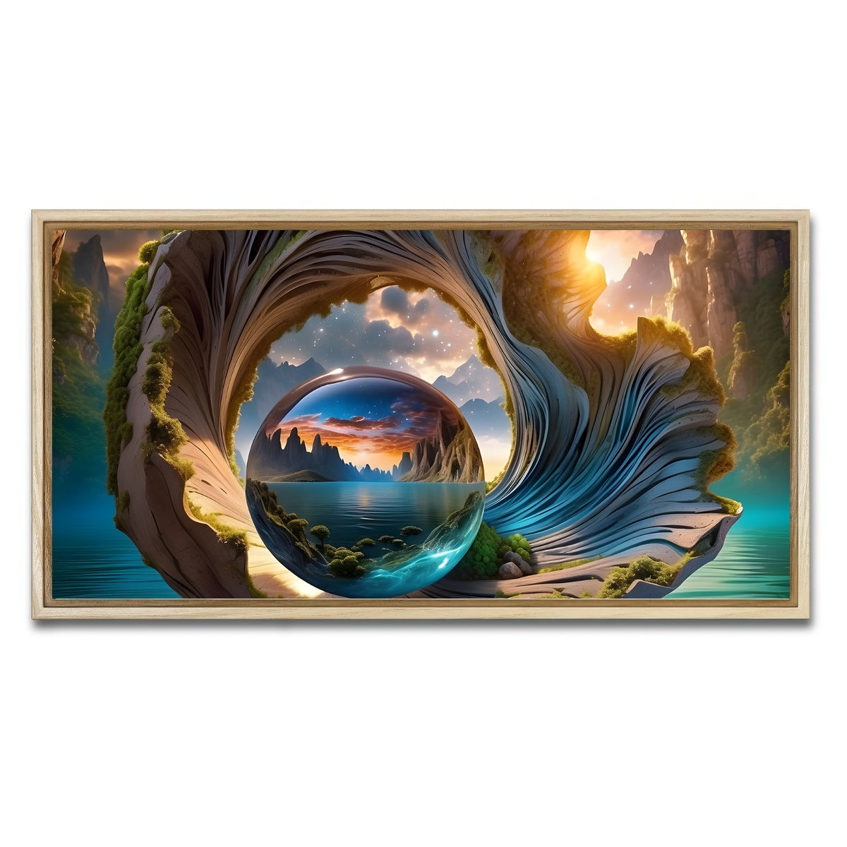 AUTO-MOCKUP WHITE | The Timeless Beauty of Nature's Seashells | 1 Piece | Natural Framed Canvas | group=2x1