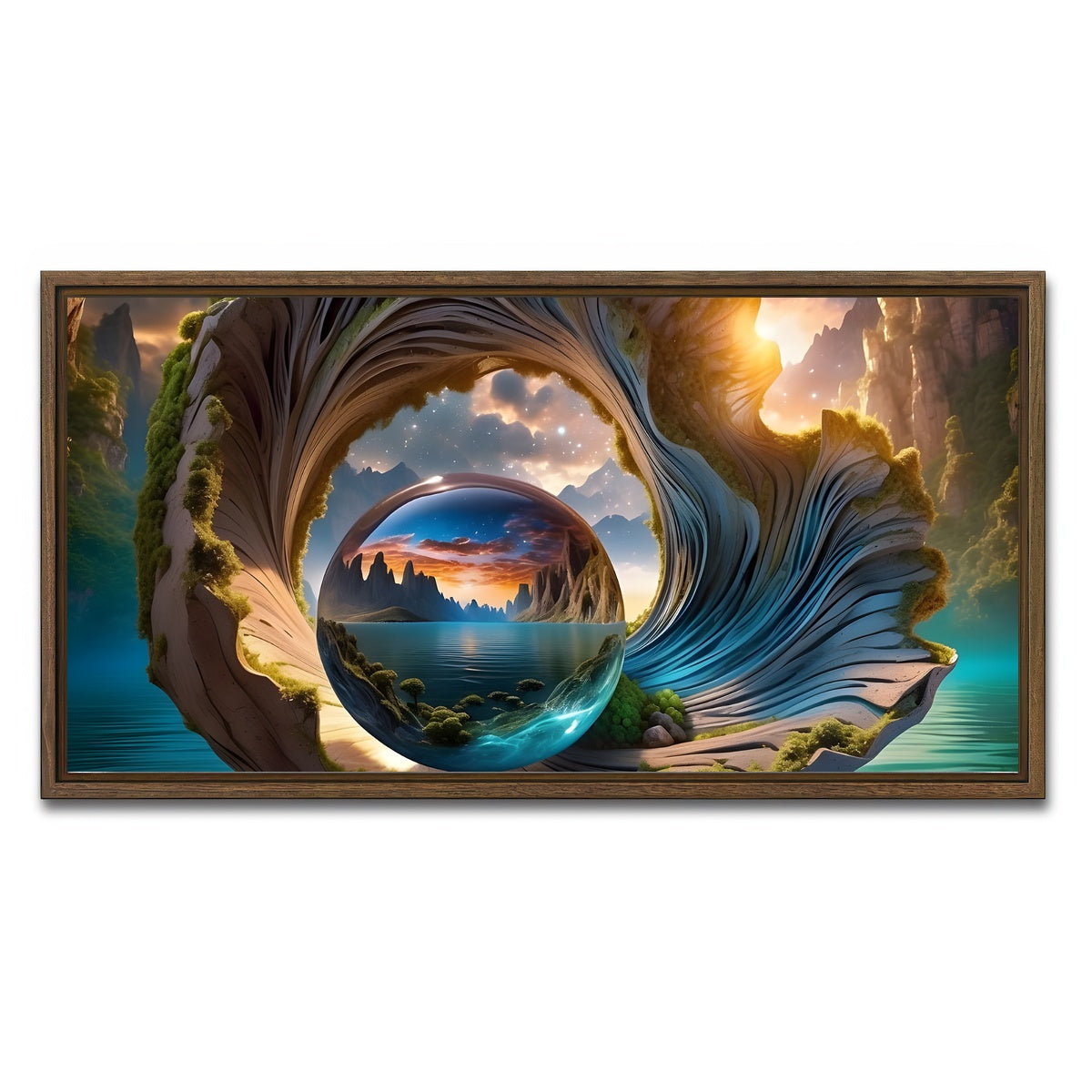 AUTO-MOCKUP WHITE | The Timeless Beauty of Nature's Seashells | 1 Piece | Walnut Framed Canvas | group=2x1