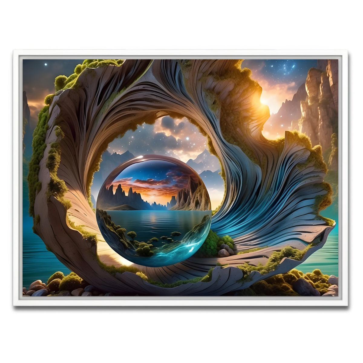 AUTO-MOCKUP WHITE | The Timeless Beauty of Nature's Seashells | 1 Piece | White Framed Canvas | group=4x3