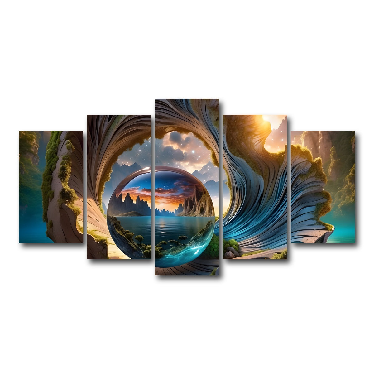 AUTO-MOCKUP WHITE | The Timeless Beauty of Nature's Seashells | 5 Piece | Gallery Wrap Canvas | group=5_normal