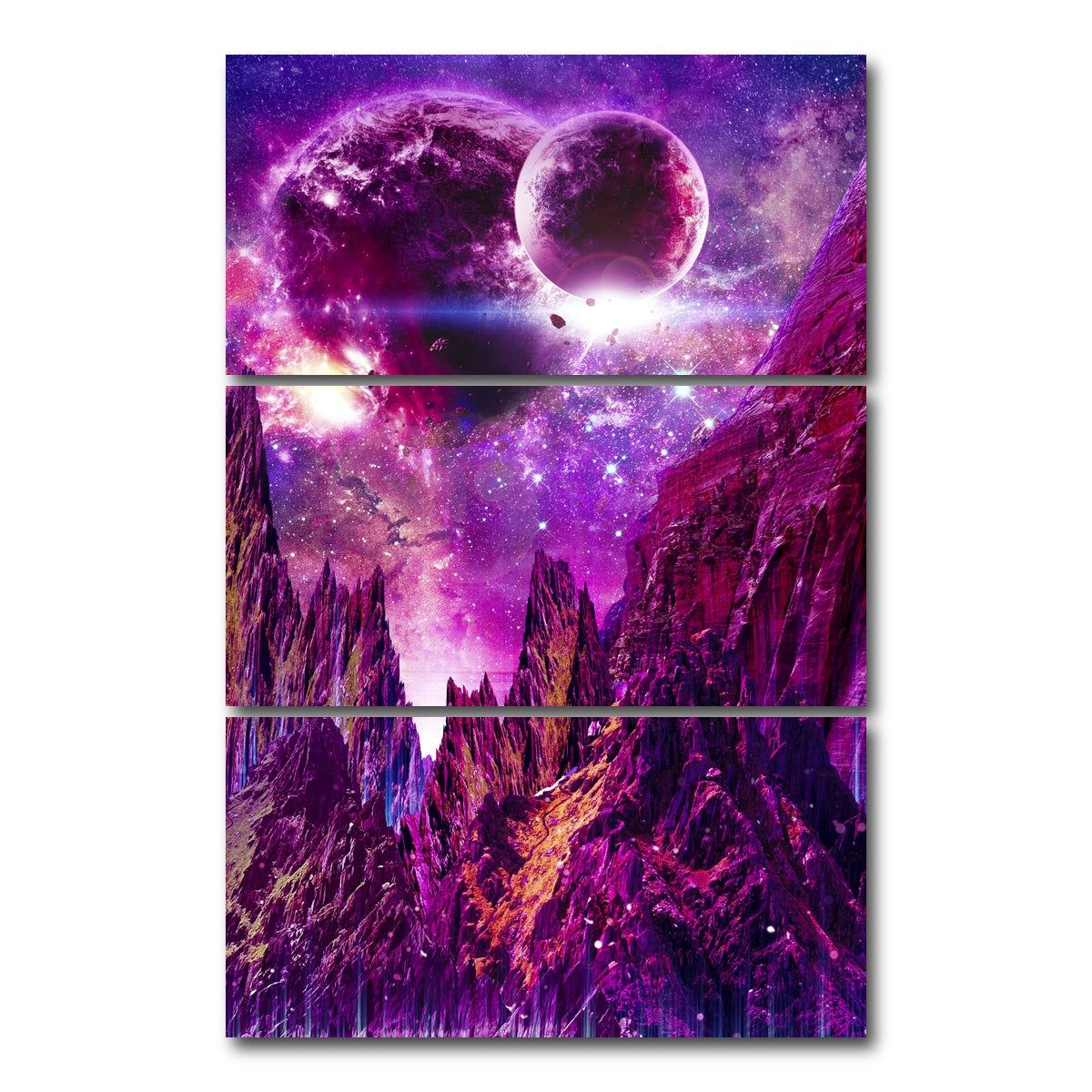 AUTO-MOCKUP WHITE | The Universe | 3 Piece | Gallery Wrap Canvas | group=12x24_stacked