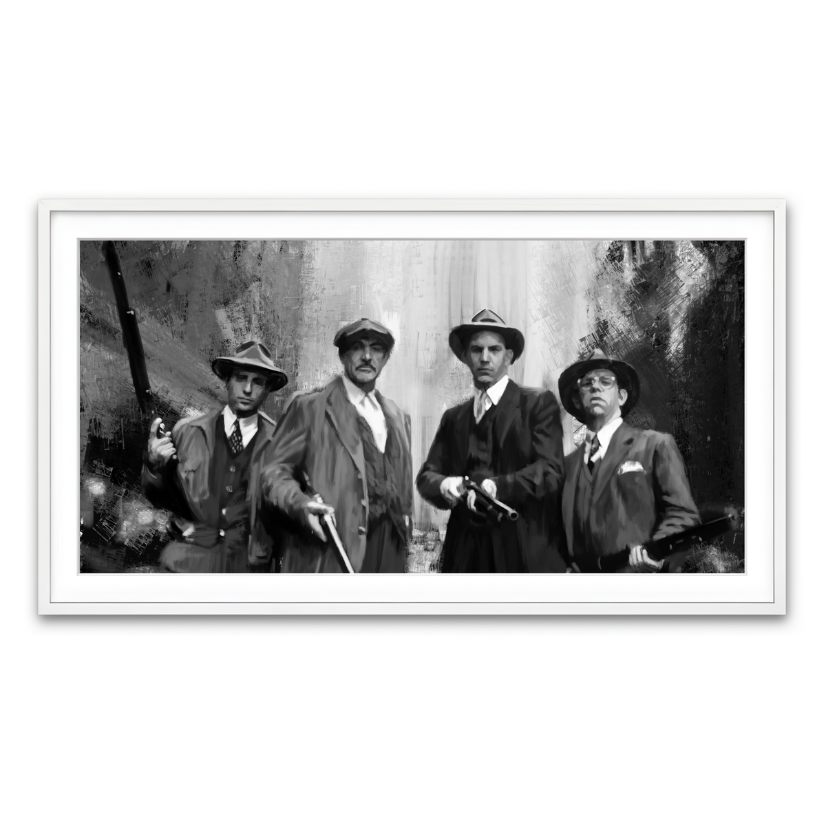 Framed Print 2x1 White