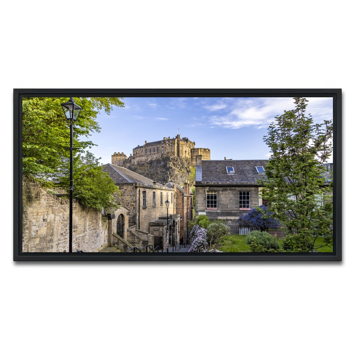 AUTO-MOCKUP WHITE | The Vennel in Edinburgh | 1 Piece | Black Framed Canvas | group=2x1