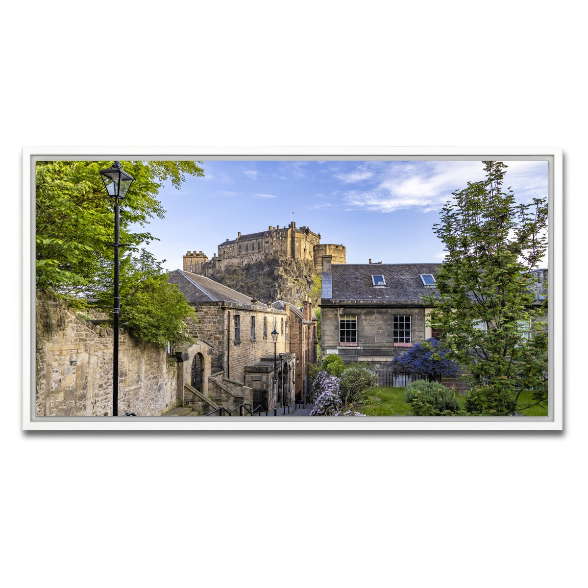 AUTO-MOCKUP WHITE | The Vennel in Edinburgh | 1 Piece | White Framed Canvas | group=2x1