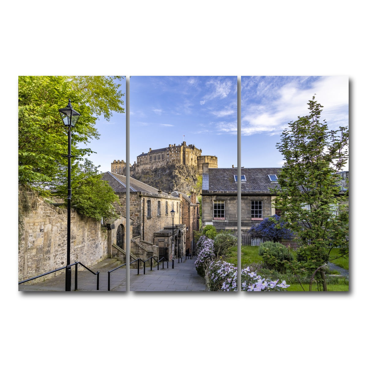 AUTO-MOCKUP WHITE | The Vennel in Edinburgh | 3 Piece | Gallery Wrap Canvas | group=12x24