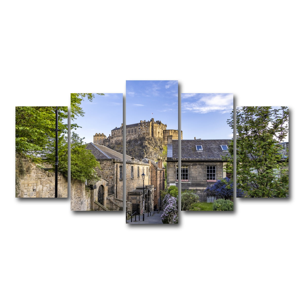 AUTO-MOCKUP WHITE | The Vennel in Edinburgh | 5 Piece | Gallery Wrap Canvas | group=5_normal