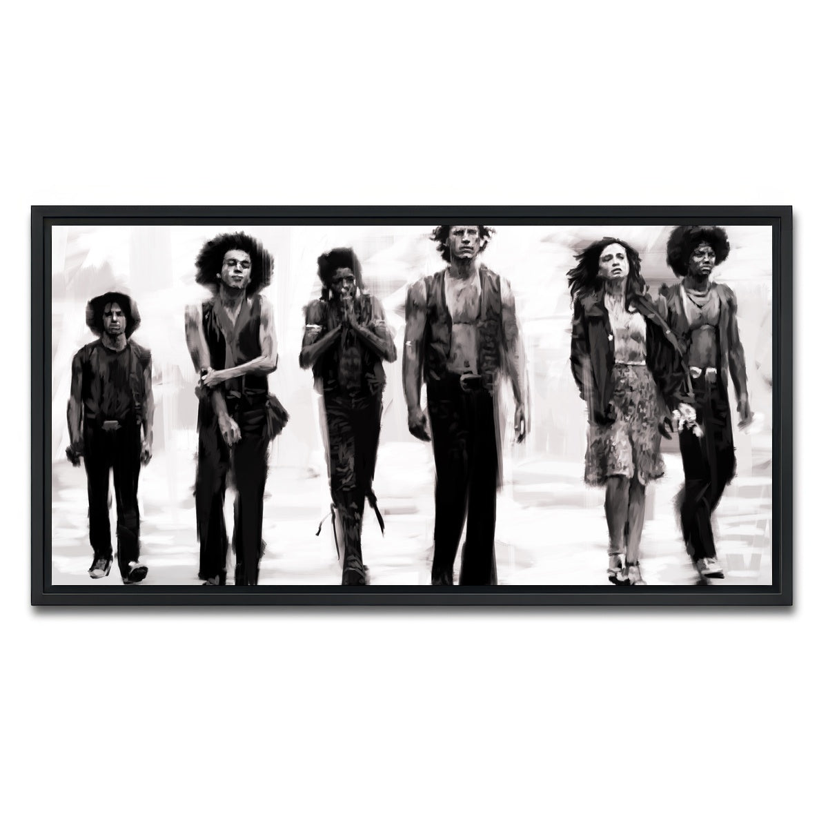 AUTO-MOCKUP WHITE | The Warriors Sketch | 1 Piece | Black Framed Canvas | group=2x1