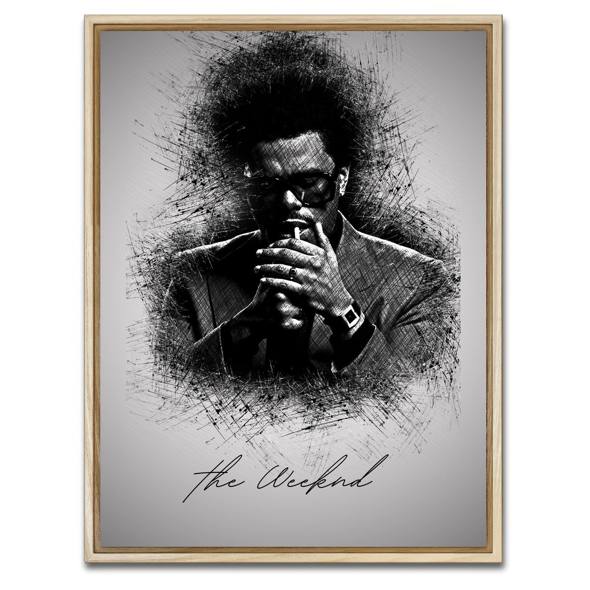 AUTO-MOCKUP WHITE | The Weeknd Lighten Up | 1 Piece | Natural Framed Canvas | group=3x4