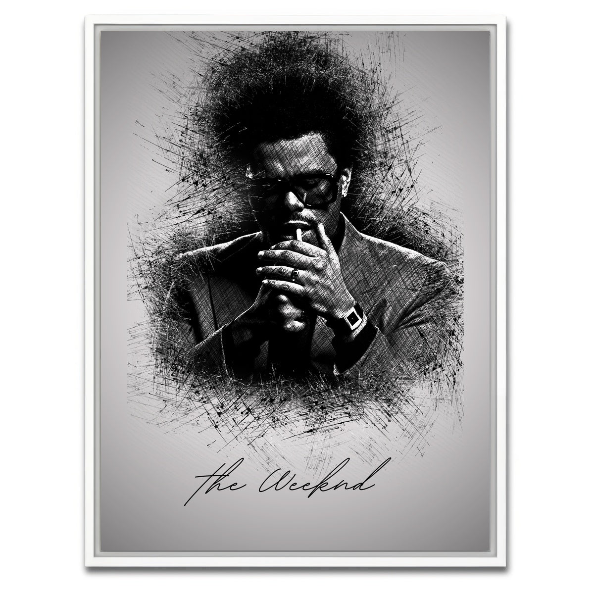 AUTO-MOCKUP WHITE | The Weeknd Lighten Up | 1 Piece | White Framed Canvas | group=3x4