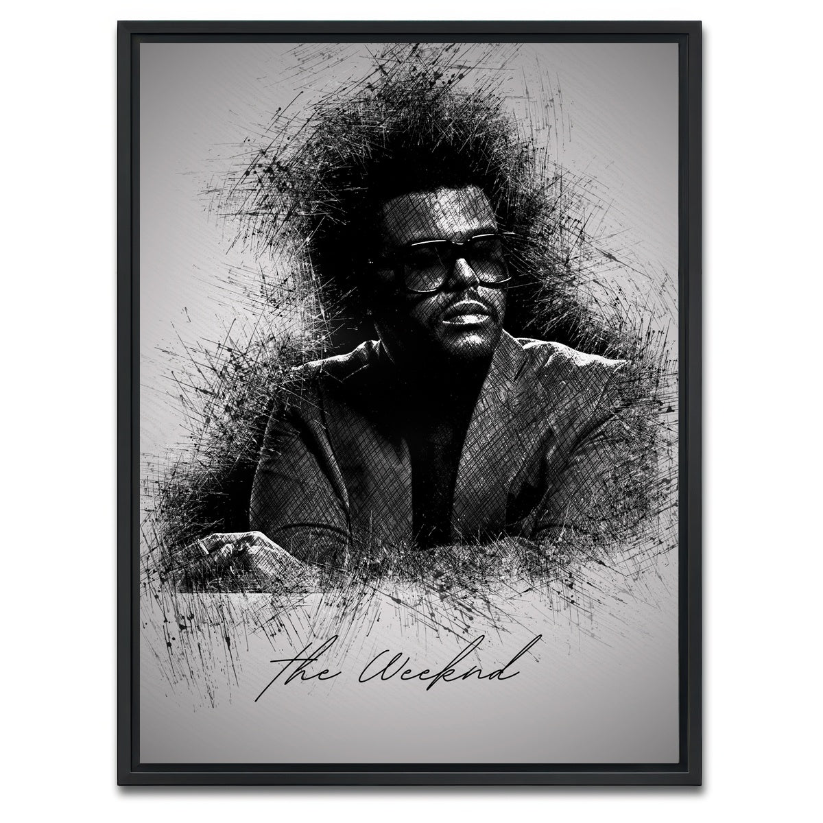 AUTO-MOCKUP WHITE | The Weeknd Shades | 1 Piece | Black Framed Canvas | group=3x4