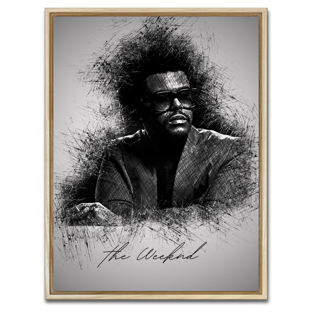AUTO-MOCKUP WHITE | The Weeknd Shades | 1 Piece | Natural Framed Canvas | group=3x4