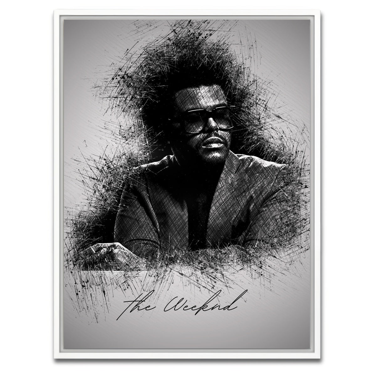 AUTO-MOCKUP WHITE | The Weeknd Shades | 1 Piece | White Framed Canvas | group=3x4