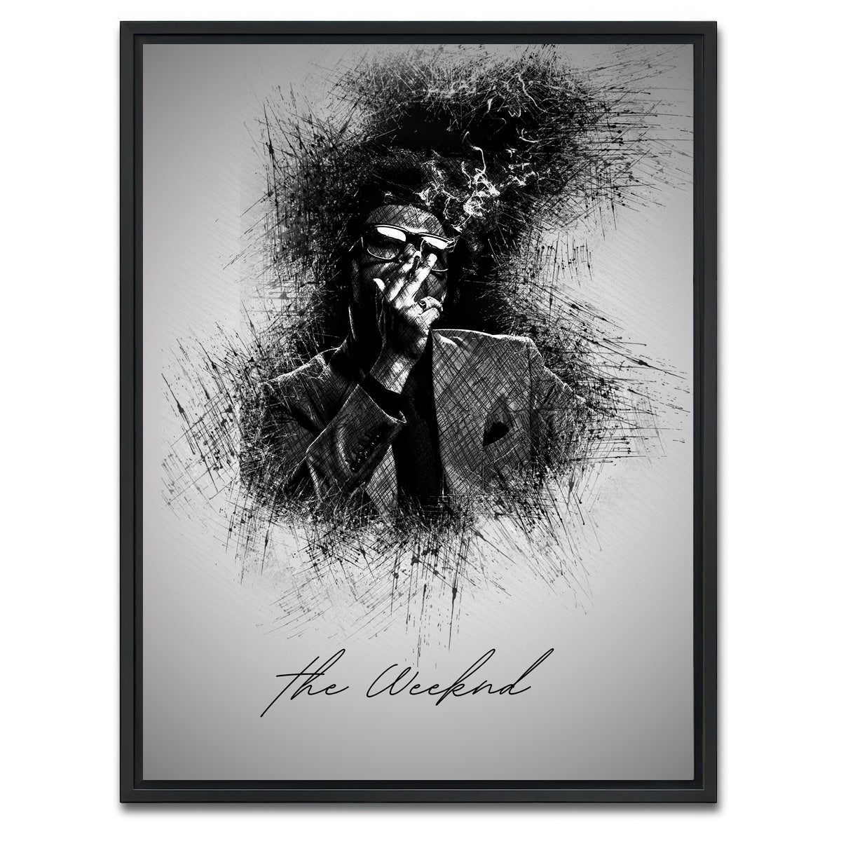 AUTO-MOCKUP WHITE | The Weeknd Smoke | 1 Piece | Black Framed Canvas | group=3x4