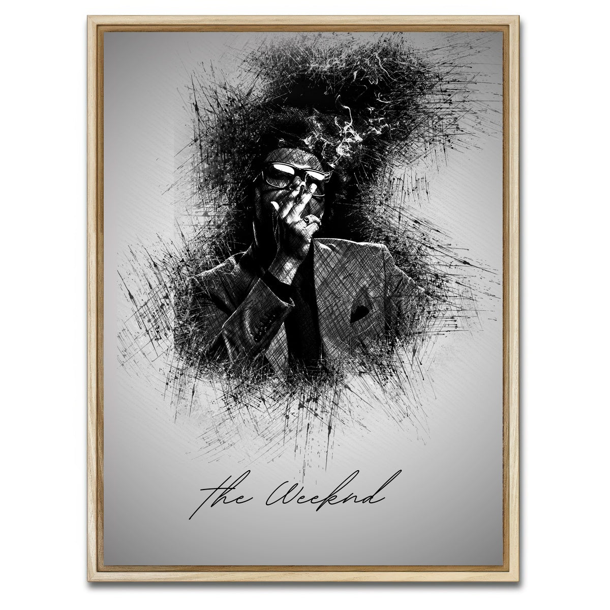 AUTO-MOCKUP WHITE | The Weeknd Smoke | 1 Piece | Natural Framed Canvas | group=3x4