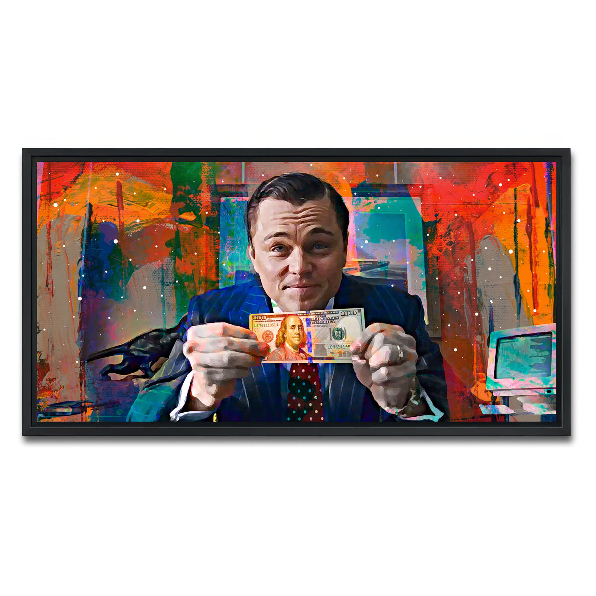 AUTO-MOCKUP WHITE | The Wolf of Wall Street | 1 Piece | Black Frame | group=2x1