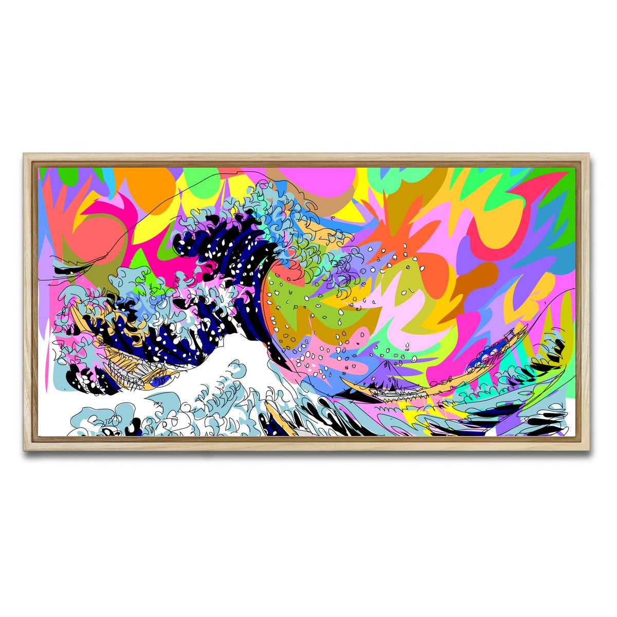AUTO-MOCKUP WHITE | The great wave | 1 Piece | Natural Framed Canvas | group=2x1
