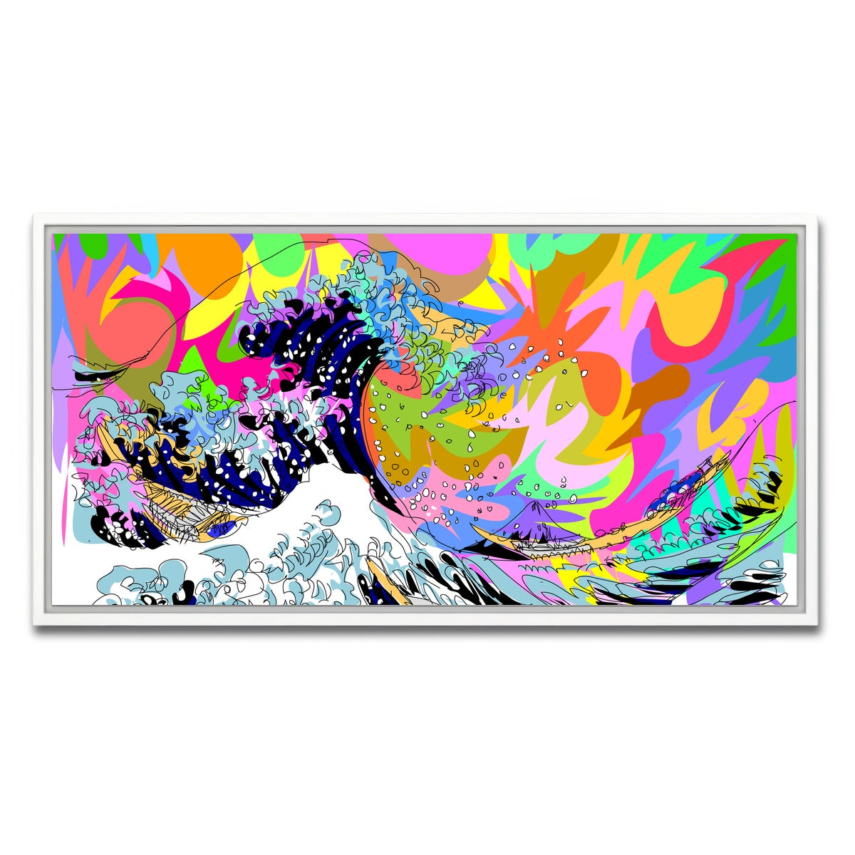 AUTO-MOCKUP WHITE | The great wave | 1 Piece | White Framed Canvas | group=2x1