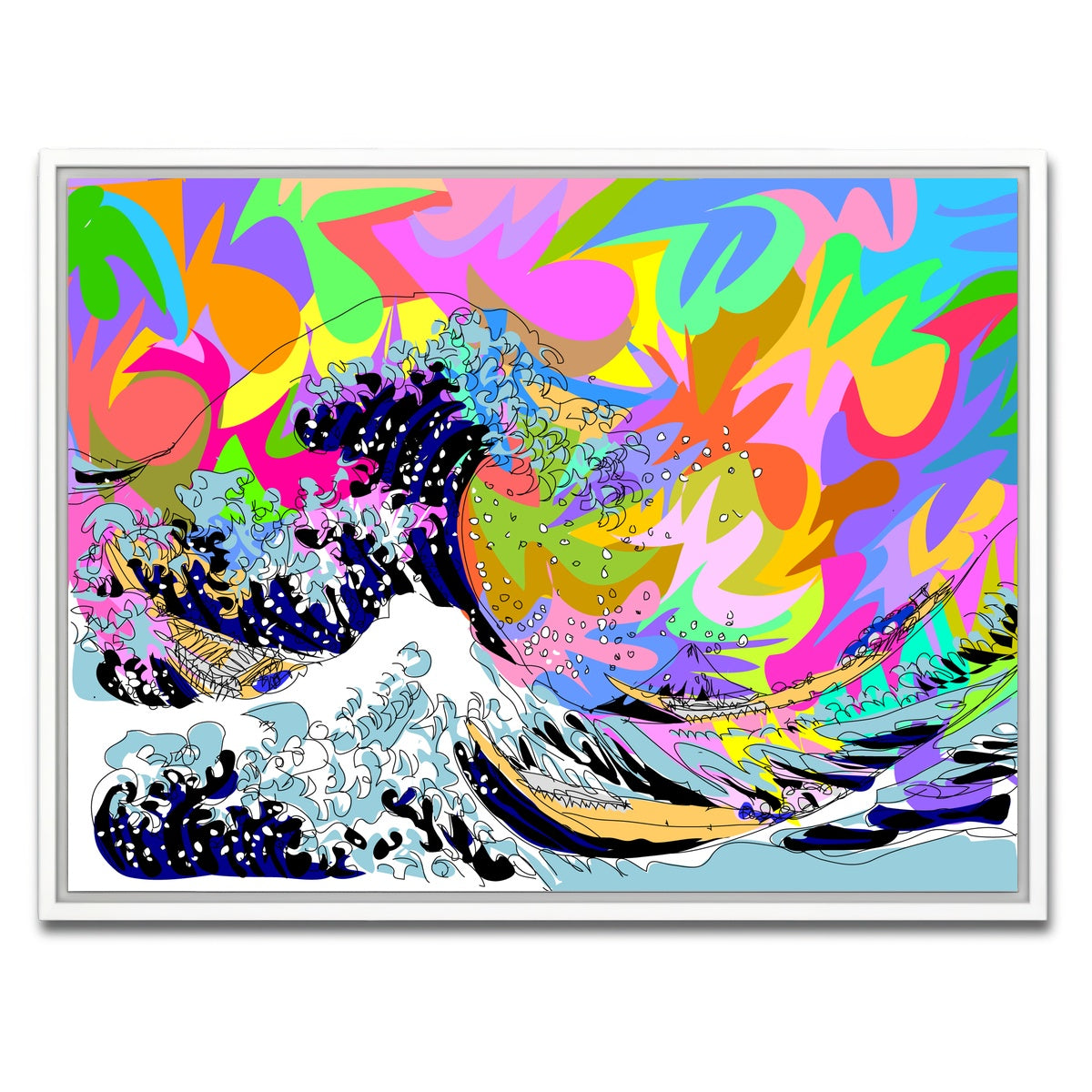 AUTO-MOCKUP WHITE | The great wave | 1 Piece | White Framed Canvas | group=4x3