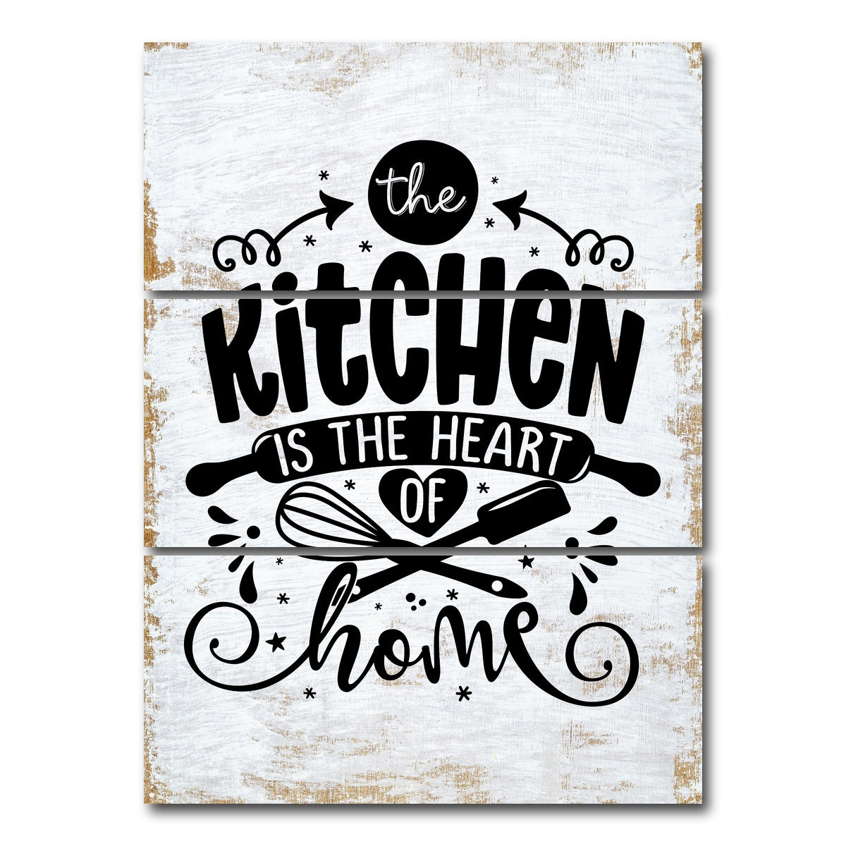 AUTO-MOCKUP WHITE | The kitchen is the heart of the home | 3 Piece | Gallery Wrap Canvas | group=8x18_stacked