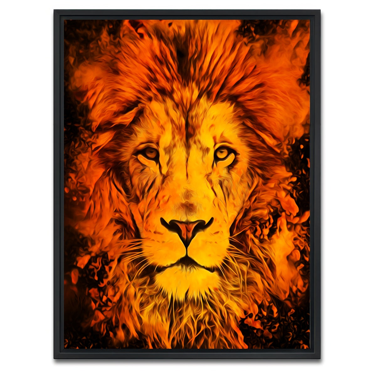 AUTO-MOCKUP WHITE | The lion | 1 Piece | Black Framed Canvas | group=3x4