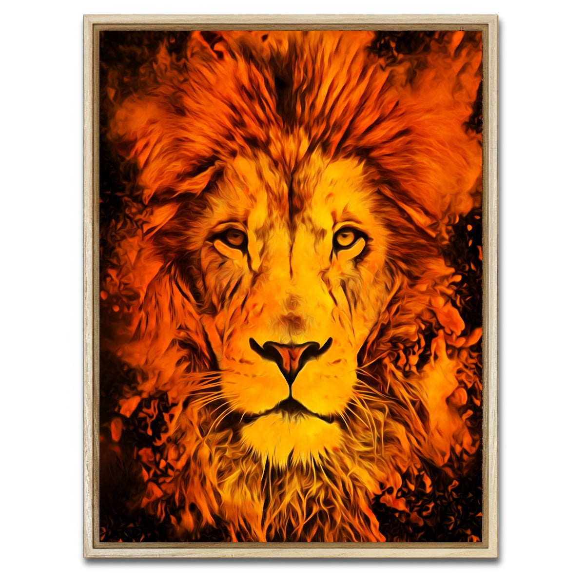 AUTO-MOCKUP WHITE | The lion | 1 Piece | Natural Framed Canvas | group=3x4