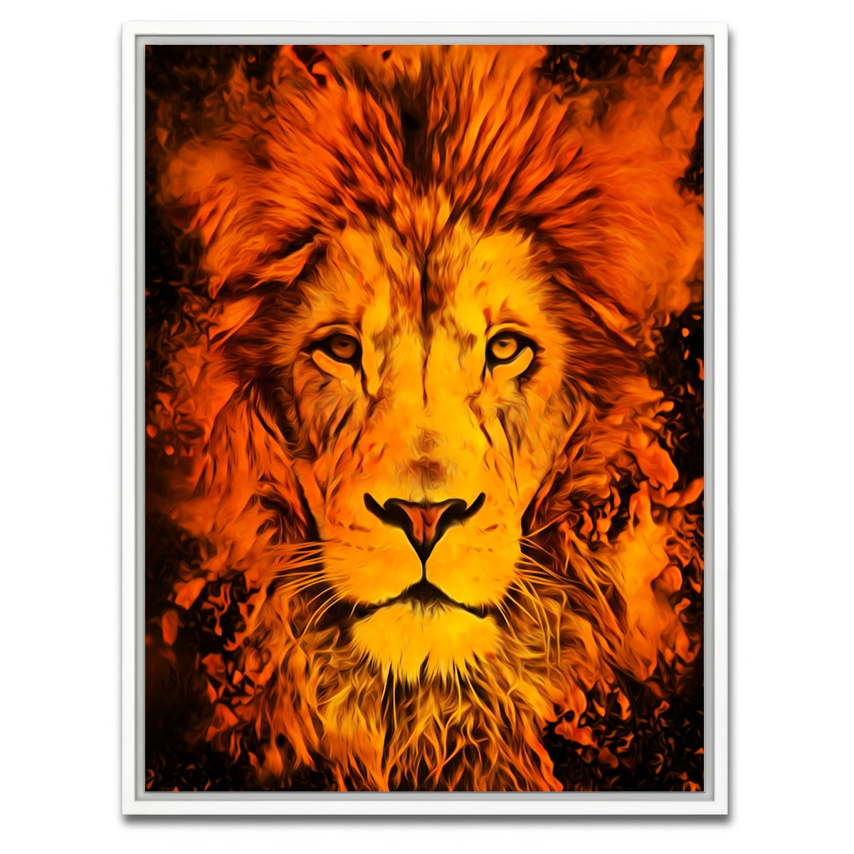 AUTO-MOCKUP WHITE | The lion | 1 Piece | White Framed Canvas | group=3x4